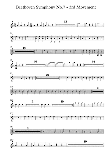 Beethoven symphony No.7 - 3rd Movement (Transposed Horn in C) (arr. Jay Heo)