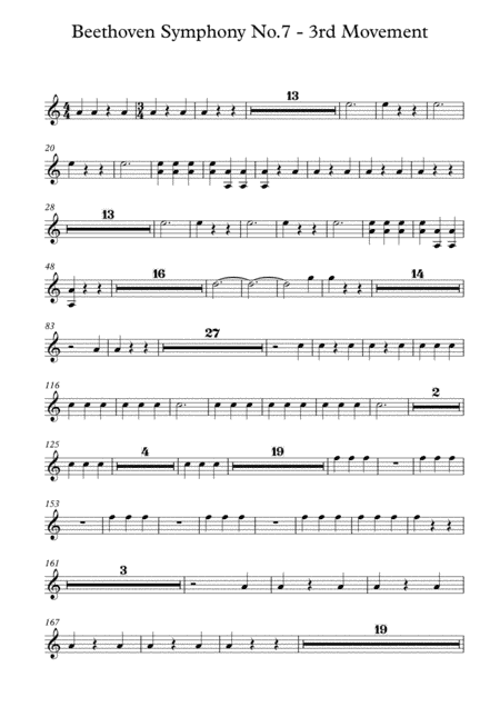 Beethoven symphony No.7 - 3rd Movement (Transposed Horn in C) (arr. Jay Heo)
