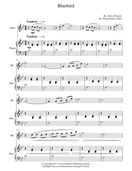 Bluebird (arr. Fiona Hickie)