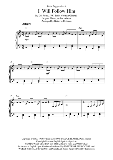 I Will Follow Him (i Will Follow You) (arr. Kaiserin Rebecca)