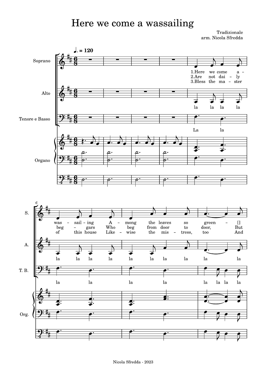 Here we come a wassailing (arr. Nicola Sfredda)