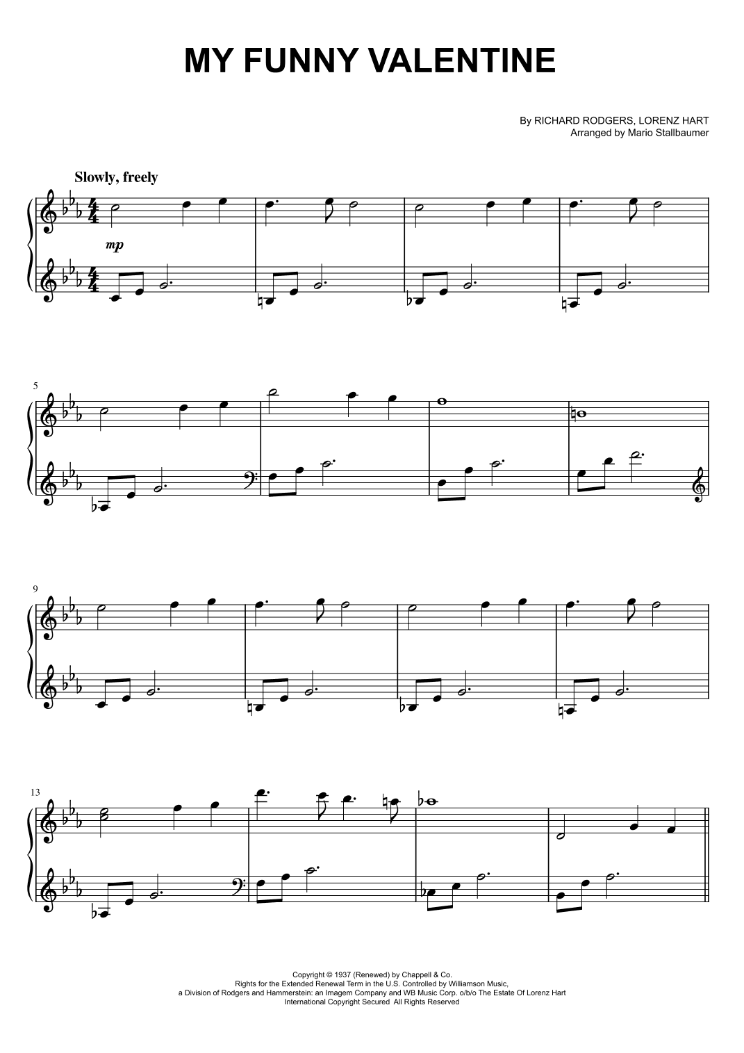 My Funny Valentine (arr. Mario Stallbaumer)