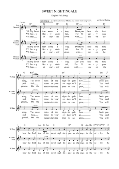 Sweet Nightingale - a Somerset Song (arr. Kaytie Harding)
