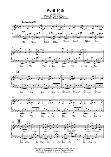 Avril 14th (arr. Takumi Motokawa)