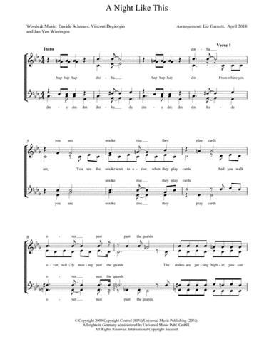 A Night Like This (arr. Liz Garnett)