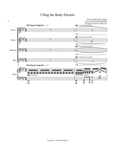 I Sing The Body Electric (arr. Steve Milloy)