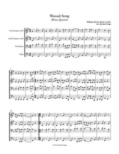 Wassail Song (Brass Quartet) (arr. Jordan Grigg)