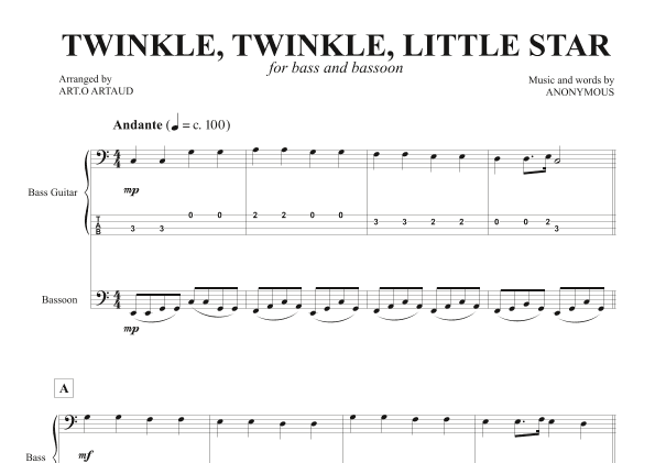Twinkle Twinkle Little Star (arr. Art.o Artaud)
