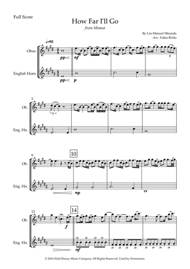 How Far I'll Go (arr. Fabio Britto)