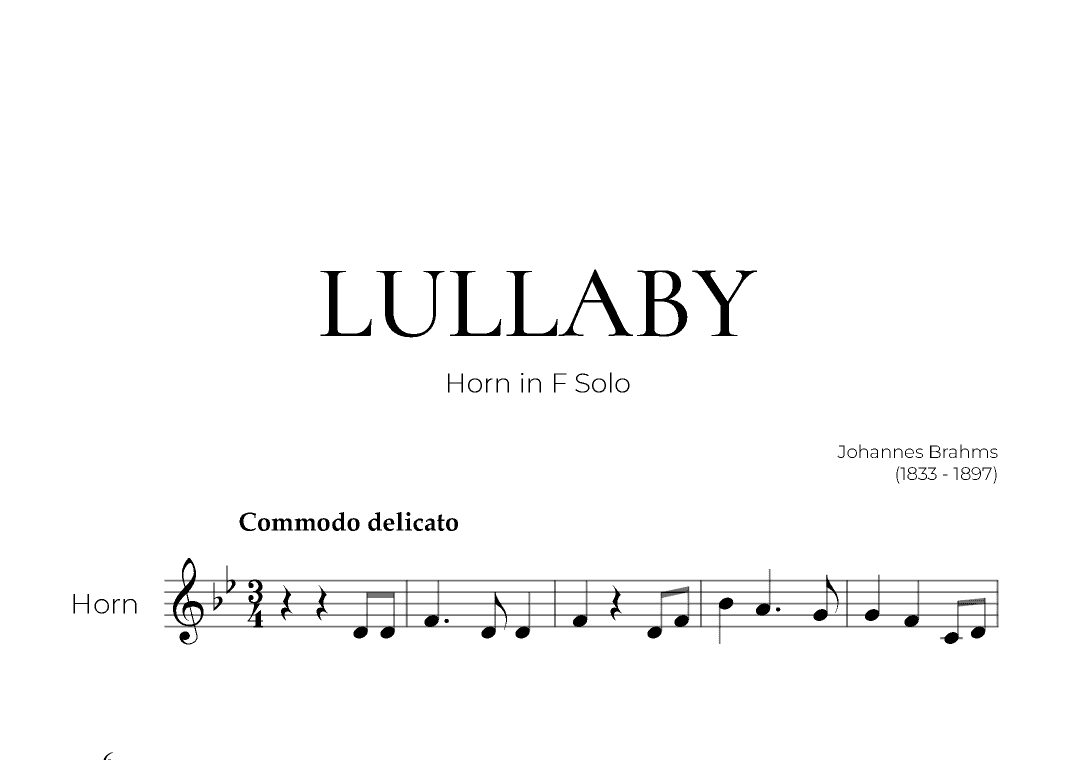 Lullaby (French Horn Solo) - Johannes Brahms (arr. Pedro Merendi)