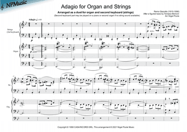 Adagio Per Archi E Organo In Sol Minore (arr. Nigel Poole)