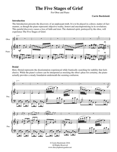 The Five Stages of Grief - original composition for oboe and piano