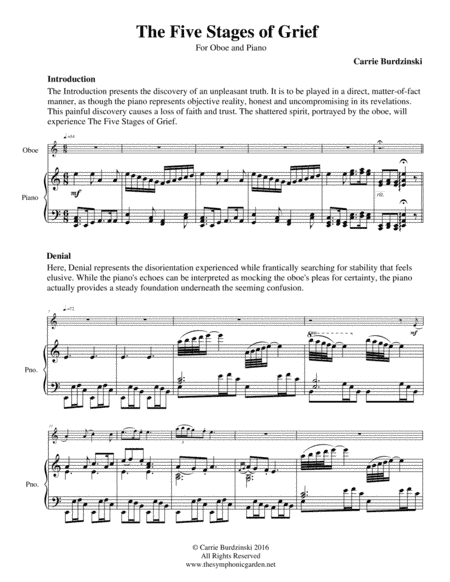 The Five Stages of Grief - original composition for oboe and piano