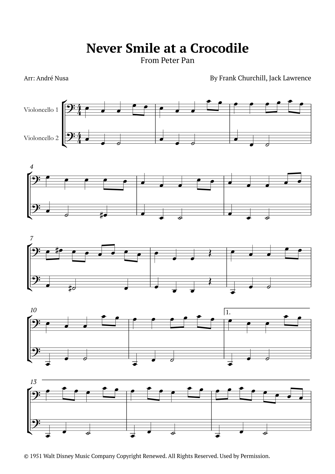 Never Smile At A Crocodile (arr. André Nusa)