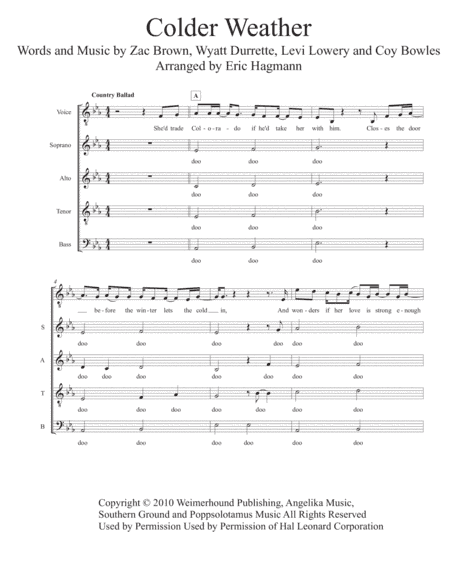 Colder Weather (arr. Eric Hagmann)