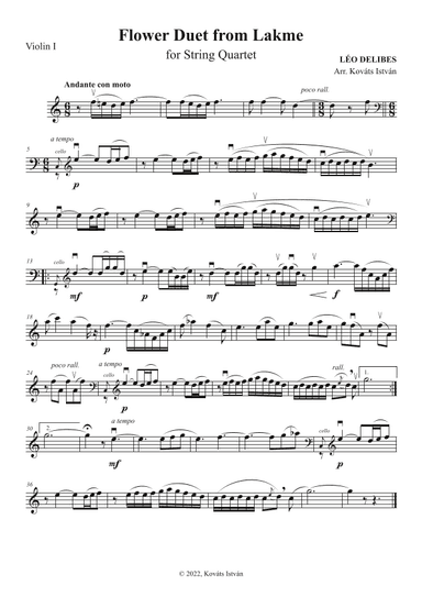 Flower Duet from Lakmé for String Quartet (arr. Kováts István)