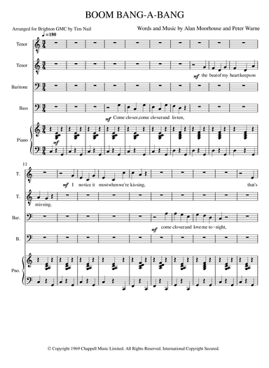 Boom Bang A Bang (arr. Tim Nail)
