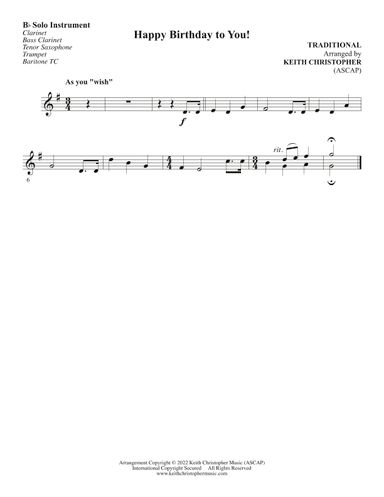 Happy Birthday to You! (arr. Keith Christopher)