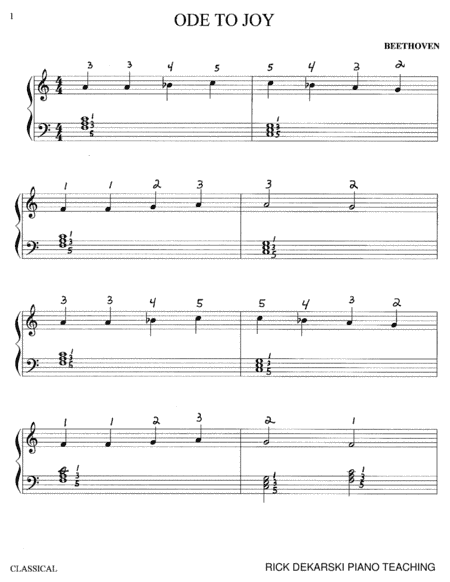 Ode To Joy- Piano Arrangement by Rick DeKarski (arr. Rick DeKarski)