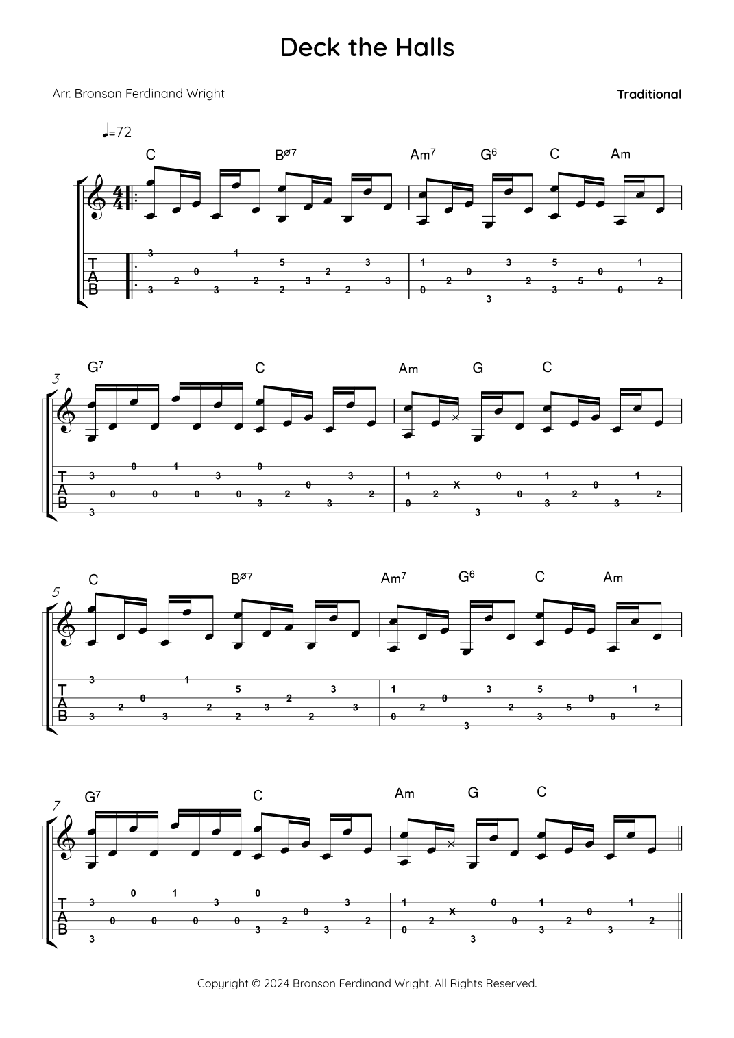 Deck the Halls (arr. Bronson Ferdinand Wright)