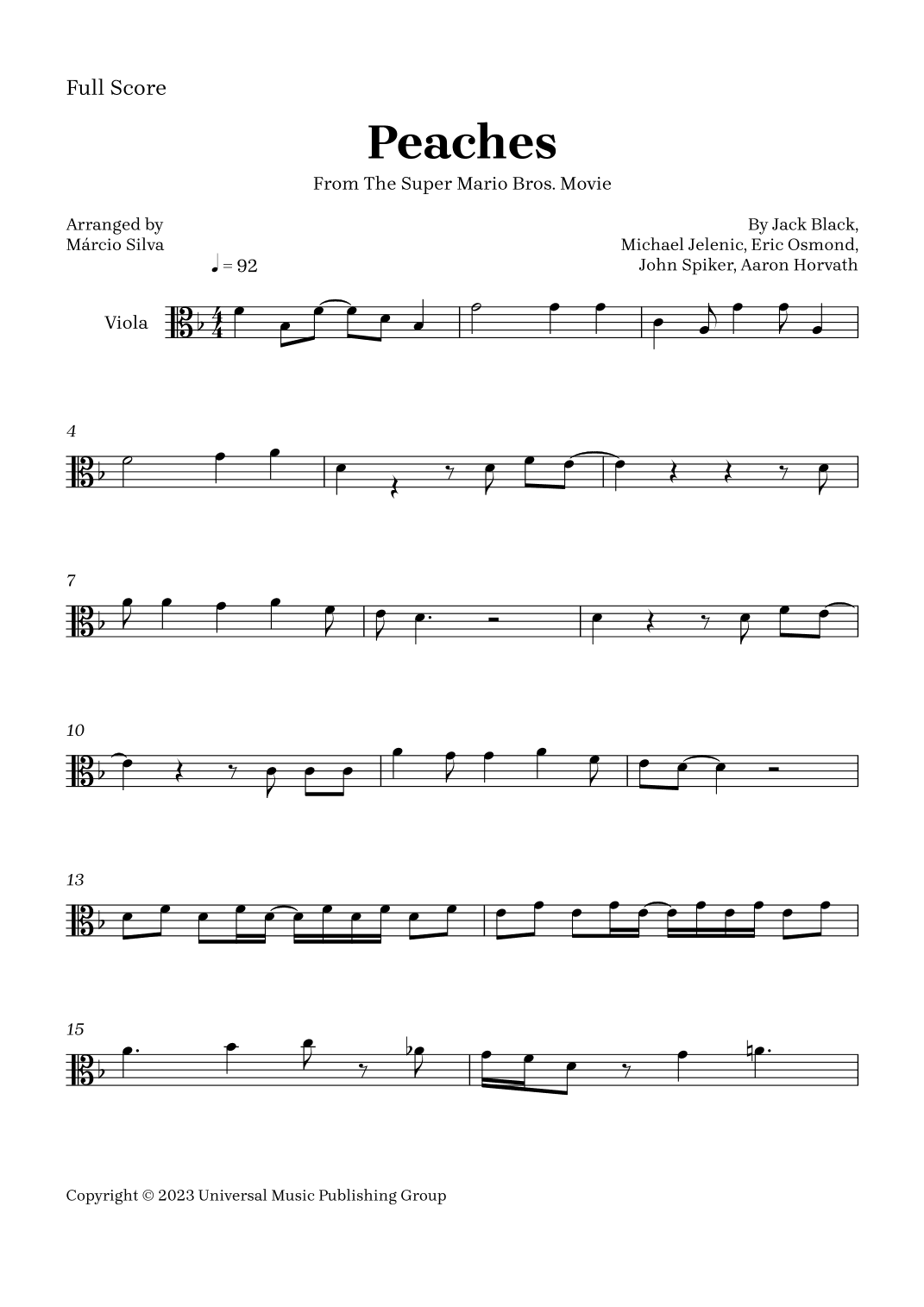 Peaches (arr. Márcio Silva)