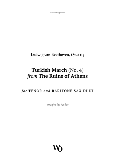 Turkish March by Beethoven for Low Saxophone Duet (arr. Ander)