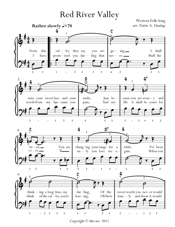 Red River Valley (arr. Pattie A. Dunlap)