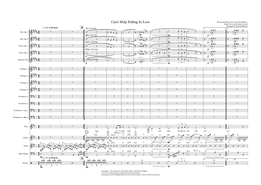 Can't Help Falling In Love (arr. Daryl McKenzie)