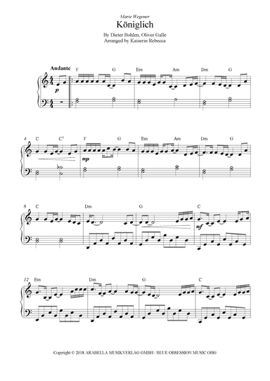 Koeniglich (arr. Kaiserin Rebecca)