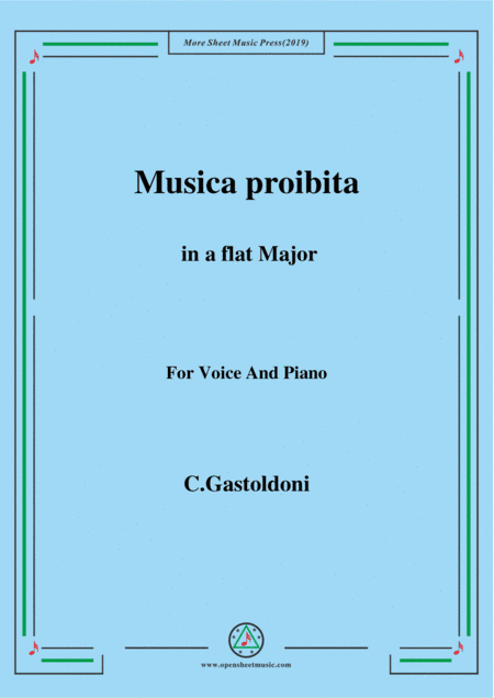 Gastoldoni-Musica proibita in A flat Major (arr. MSM)