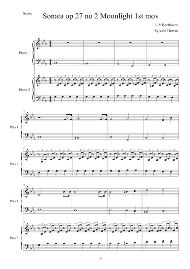 Moonlight Sonata, First Movement, Op. 27, No. 2 (arr. Sylvain Harvus)