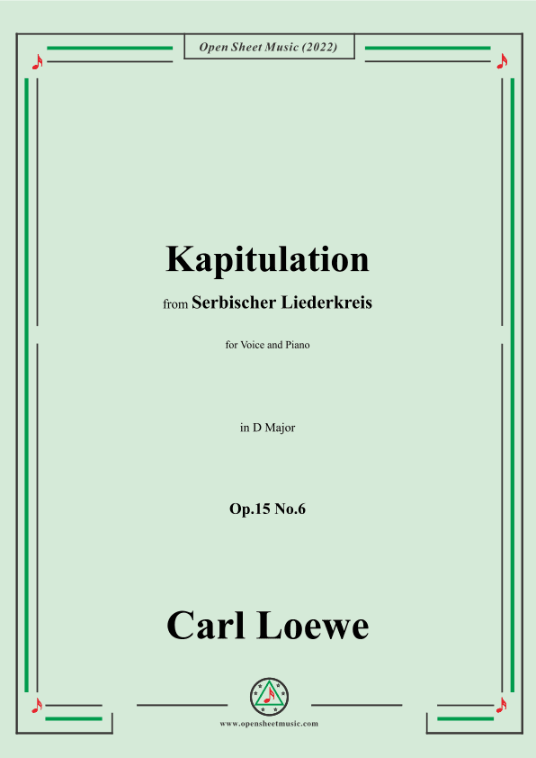 Loewe-Kapitulation,in D Major,Op.15 No.6 (arr. OSM Press)