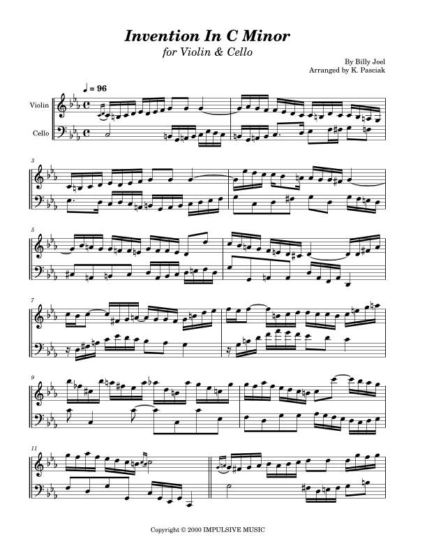 Invention In C Minor (arr. Kenneth Pasciak)