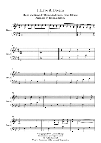 I Have A Dream (arr. Roxana Belibou)