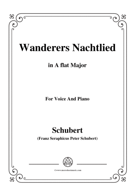 Schubert-Wanderers Nachtlied in A flat Major,for voice and piano (arr. MSM)