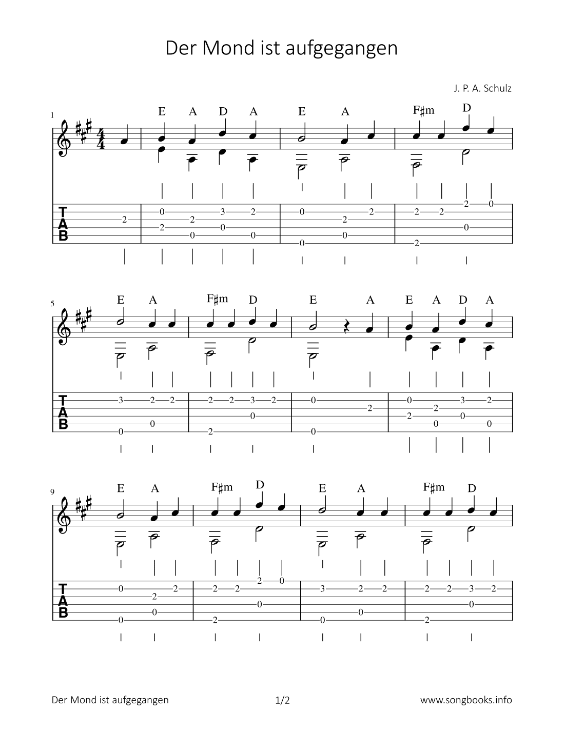 Der Mond ist aufgegangen (arr. Bettina Schipp)