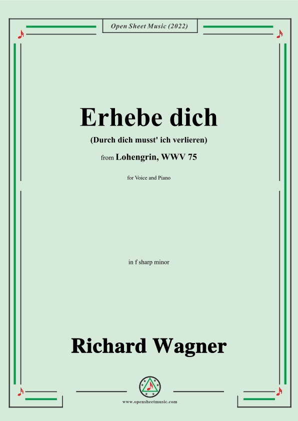 Wagner-Erhebe dich(Durch dich musst ich verlieren),in f sharp minor (arr. OSM Press)
