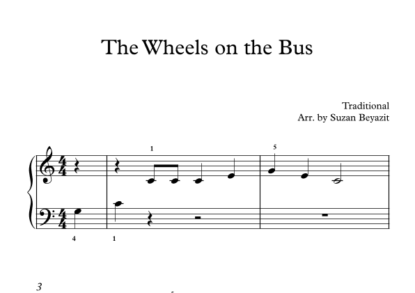 The Wheels on the Bus - Easy Piano (arr. Suzan Beyazit)