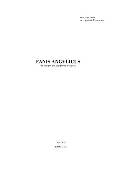 Panis Angelicus (For Trumpet in Bb and symphony orchestra) (arr. Kestutis Planciunas)