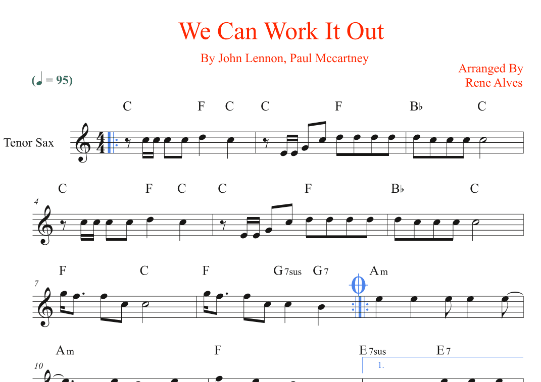 We Can Work It Out (arr. Rene Alves)