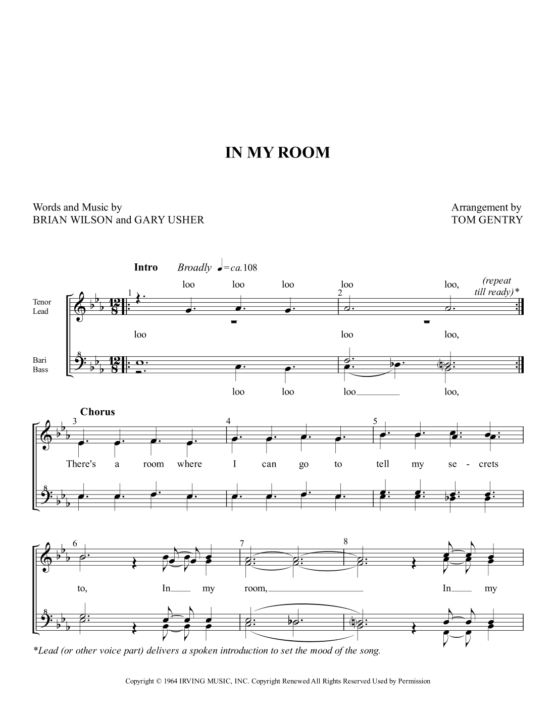 In My Room (arr. Tom Gentry)