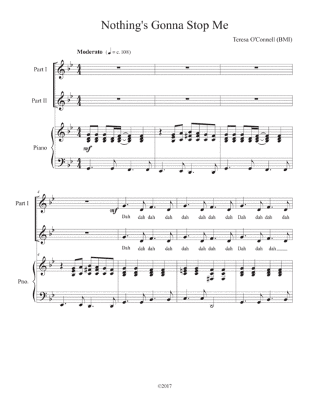 Nothing's Gonna Stop Me for Two-Part Voices