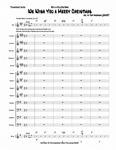 We Wish You a Merry Christmas for Little Big Band up to Full Big Band (arr. Jeff D. Anderson)