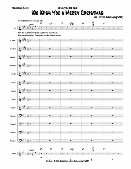 We Wish You a Merry Christmas for Little Big Band up to Full Big Band (arr. Jeff D. Anderson)
