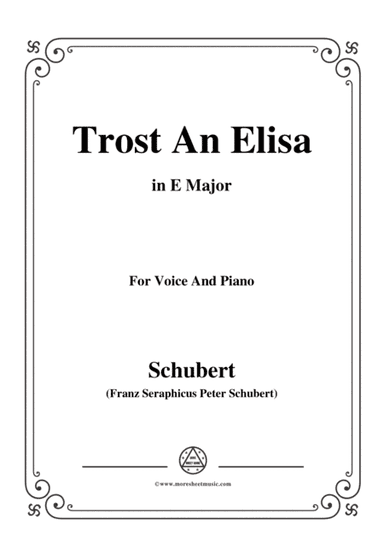 Schubert-Trost An Elisa,in E Major,for Voice&Piano (arr. MSM)