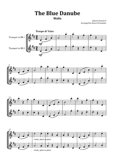 The Blue Danube - Trumpet Duet (arr. Glauco Fernandes)