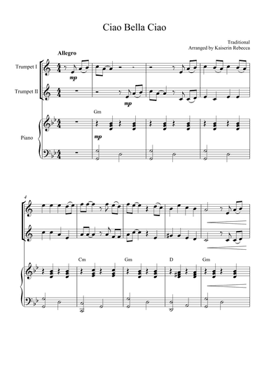 Ciao Bella Ciao (arr. Kaiserin Rebecca)