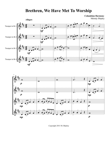 Brethren, We Have Met To Worship (arr. Melody Shipley)