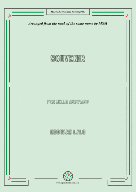 Lalo-Souvenir, for Cello and Piano (arr. MSM)