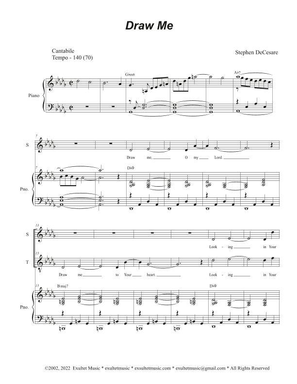 Draw Me (2-part choir - (Soprano and Tenor)